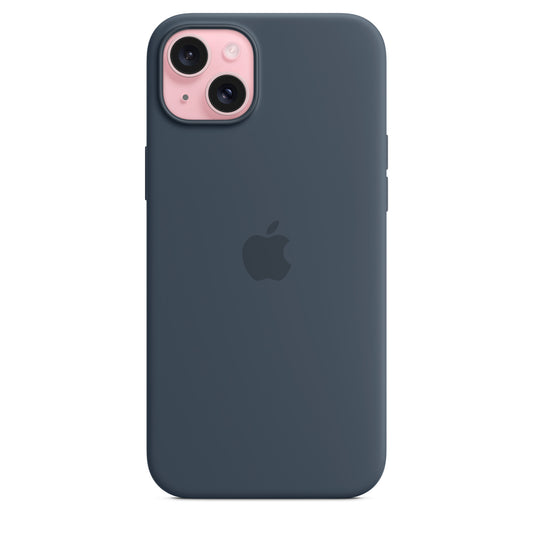 Apple iPhone 15 Plus Silikon Case mit Magsafe - Sturmblau