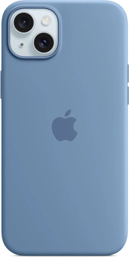 Apple iPhone 15 Plus Silikon Case mit Magsafe - Winterblau