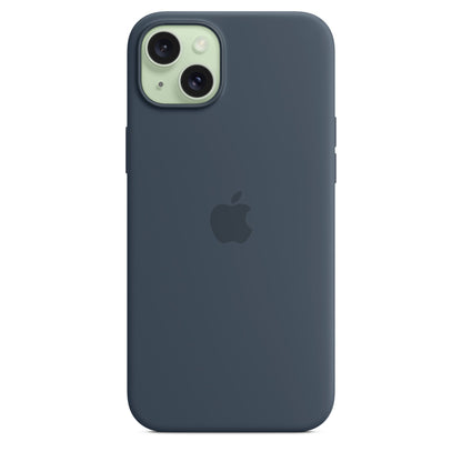 Apple iPhone 15 Plus Silikon Case mit Magsafe - Sturmblau - Gadget Vibe GmbH