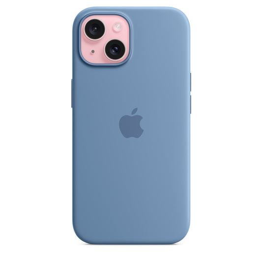 Apple iPhone 15 Plus Silikon Case mit Magsafe - Winterblau - Gadget Vibe GmbH