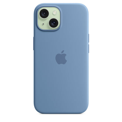 Apple iPhone 15 Plus Silikon Case mit Magsafe - Winterblau - Gadget Vibe GmbH