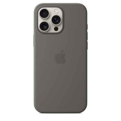 Apple iPhone 16 Pro Max Silikon Case mit Magsafe - Steingrau - Gadget Vibe GmbH