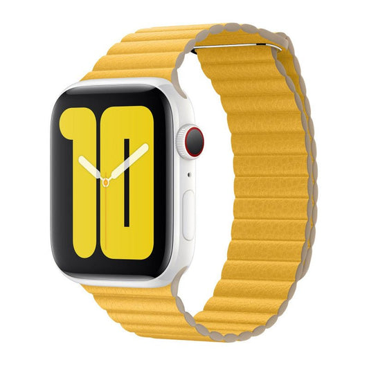 Apple Watch 42mm/44mm/45mm Leder Loop - Meyer Lemon - Gadget Vibe GmbH