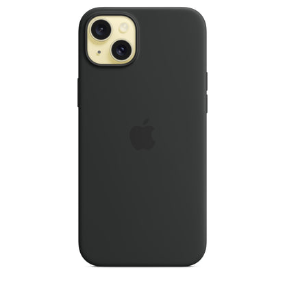 Apple iPhone 15 Plus Silikon Case mit Magsafe - Schwarz