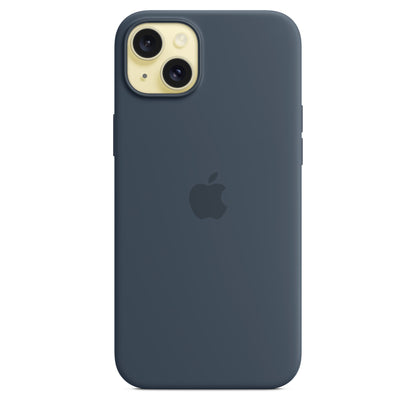 Apple iPhone 15 Plus Silikon Case mit Magsafe - Sturmblau