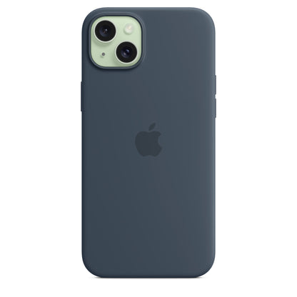 Apple iPhone 15 Plus Silikon Case mit Magsafe - Sturmblau